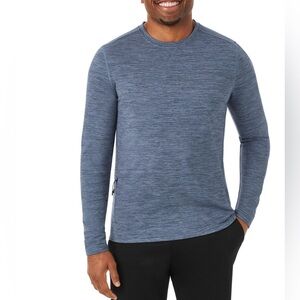 Member’s Mark Tech Crew Long Sleeve Shirt Blue Size Large